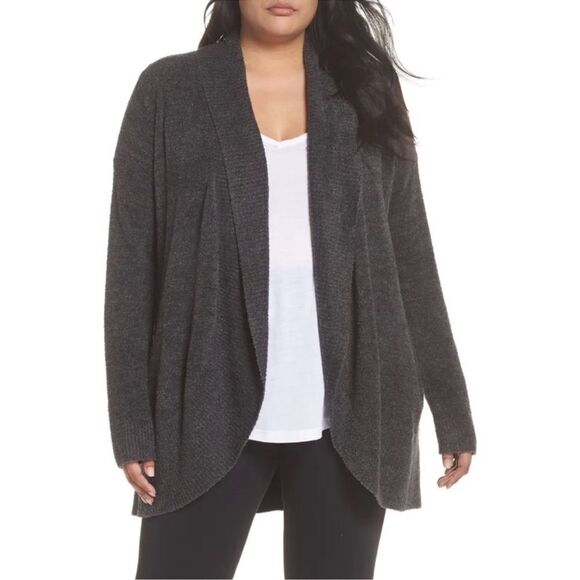 Barefoot Dreams Cozychic Lite Cardigan Pus Size 3X in Charcoal Gray STYLE 494 - Picture 1 of 9
